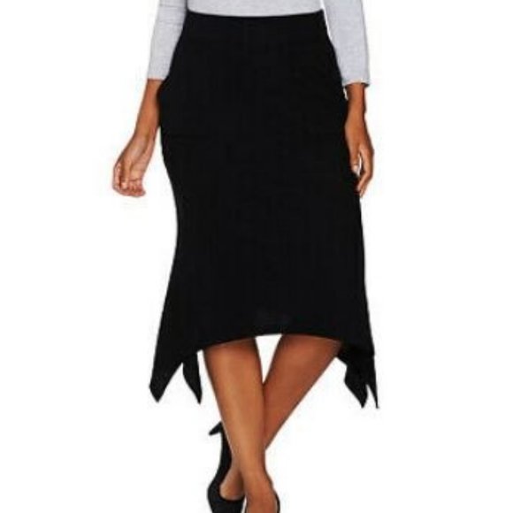 LOGO by Lori Goldstein Dresses & Skirts - LOGO Knit Skirt with Handkerchief Hem 1181